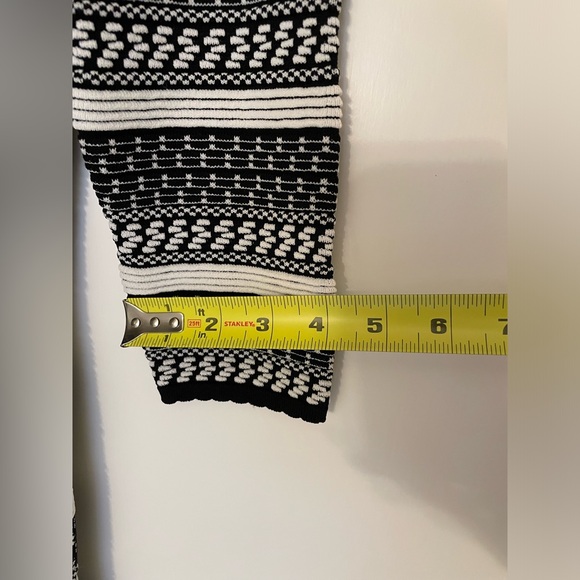 NWT Catherine Malandrino long-sleeve knee length stretchy black white dress - Picture 8 of 13